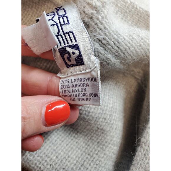 Adele Joyce Womens Medium Cardigan Sweater Gray Angora Wool Luxury Minimalist - Picture 5 of 10